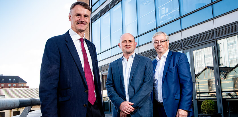 Pictured (L-R) are William McCulla, Director of Corporate Finance, Invest NI with Jamie Andrews, Partner, Techstart Ventures and Colin Walsh, Partner, Crescent Capital.